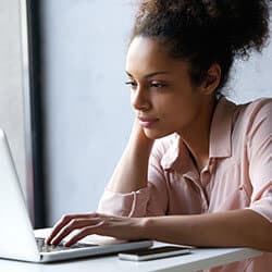 woman on laptop computer